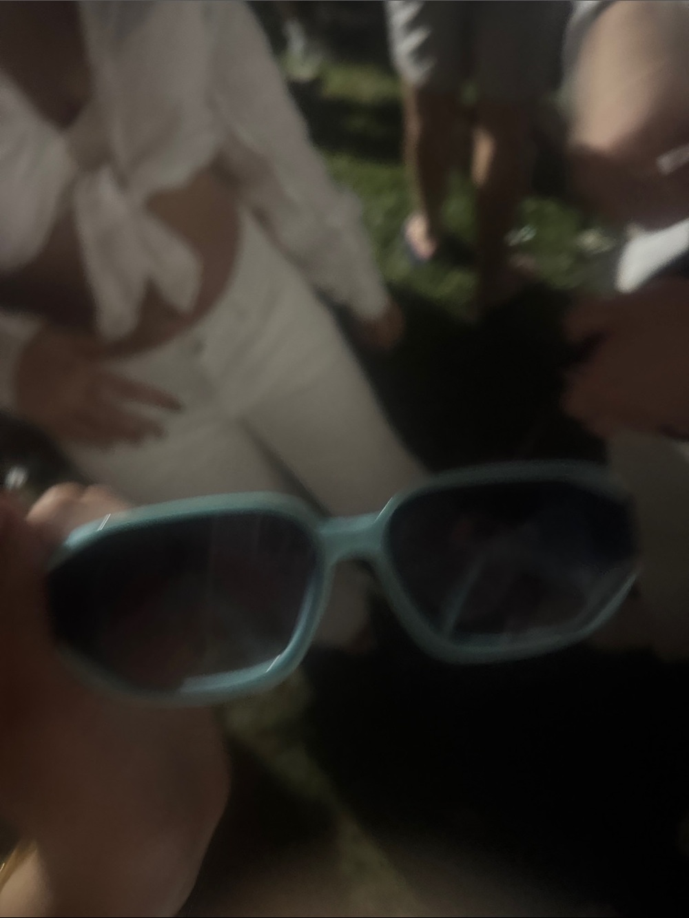 Blue Women's Retro Rectangle Sunglasses
